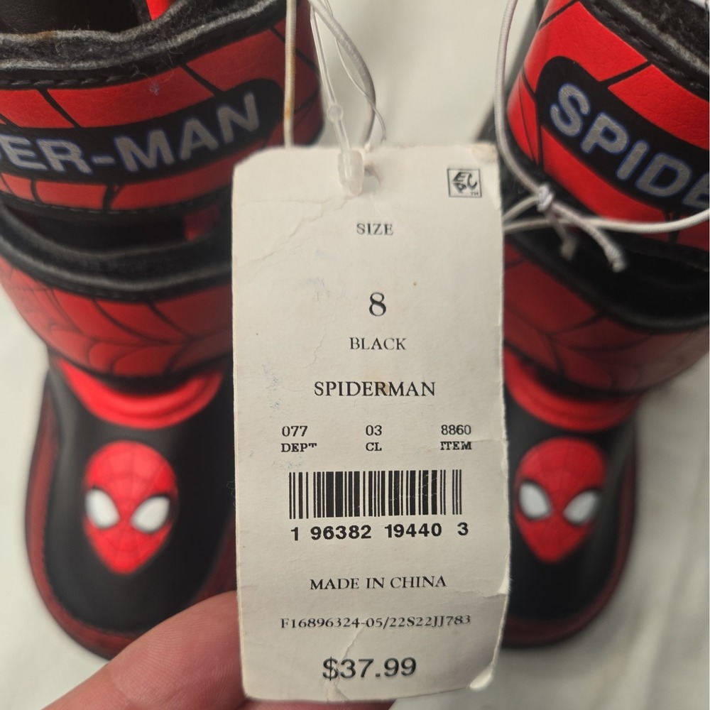 SPIDER-MAN Waterproof Insulated Snow Boots w/Lights NWT Toddler's Size 8 - Picture 8 of 9